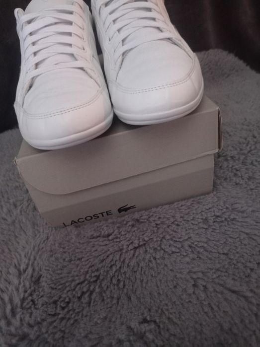 Buty Lacoste Chaymon rozmiar 43 białe skóra skórzane 28 cm super męski