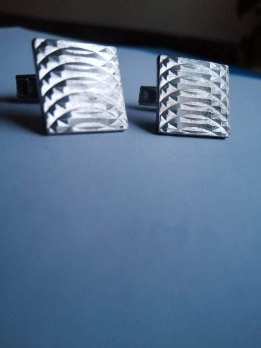 Warmet srebrne spinki do mankietów PRL