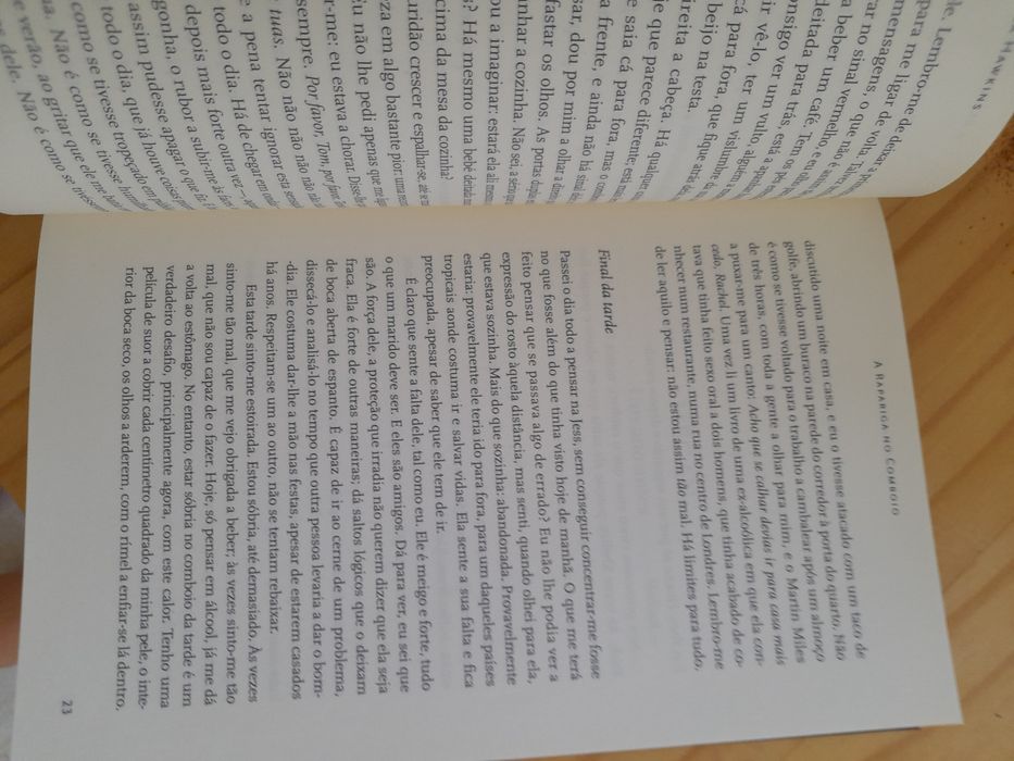 Livro "A rapariga no comboio"