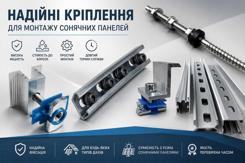 Кріплення та Профіль для сонячних панелей 30 мм крепления панелей