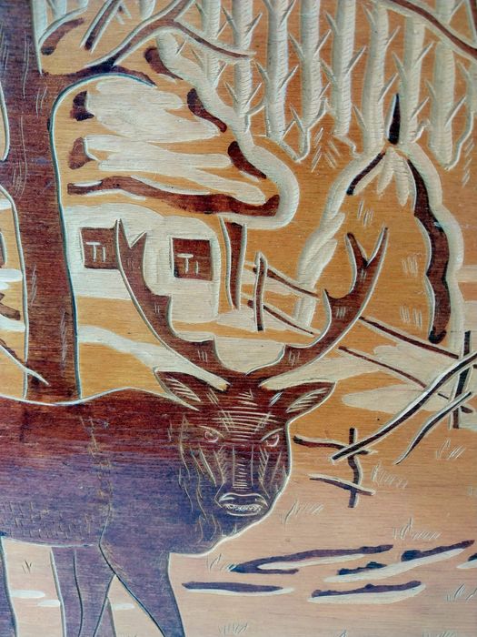 Картина 40/30/0,5см панно настенная резьбление резьба по дереву плакет