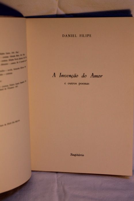1ª edição de "a invenção do amor e outros poemas" (1961), de Daniel Filipe