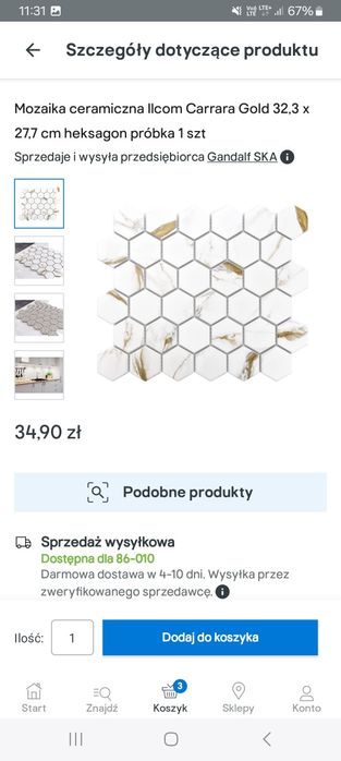 Mozaika ceramiczna Heksagon