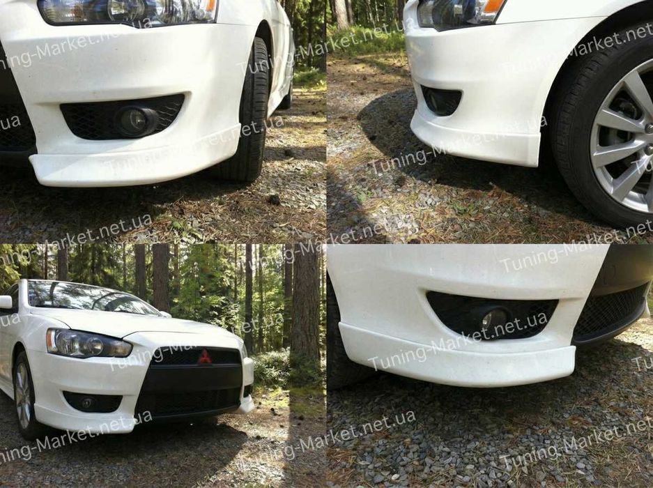 Накладка Диффузор Evolution на задний бампер Mitsubishi Lancer X