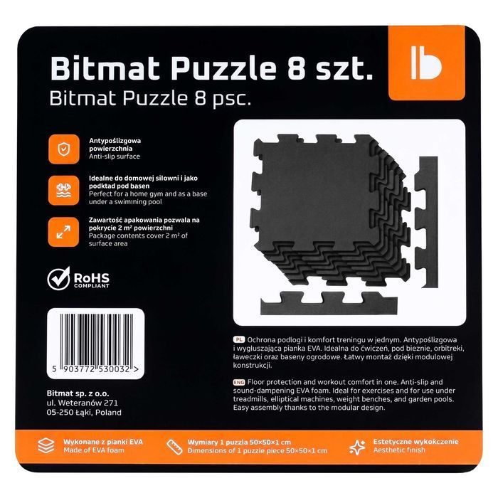 Mata pod basen pianka puzzle podkład gruba sztywna Bitmat 2m2