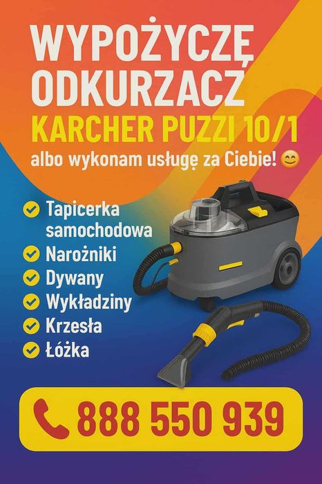Wypożyczę odkurzacz Karcher puzzi 10/1