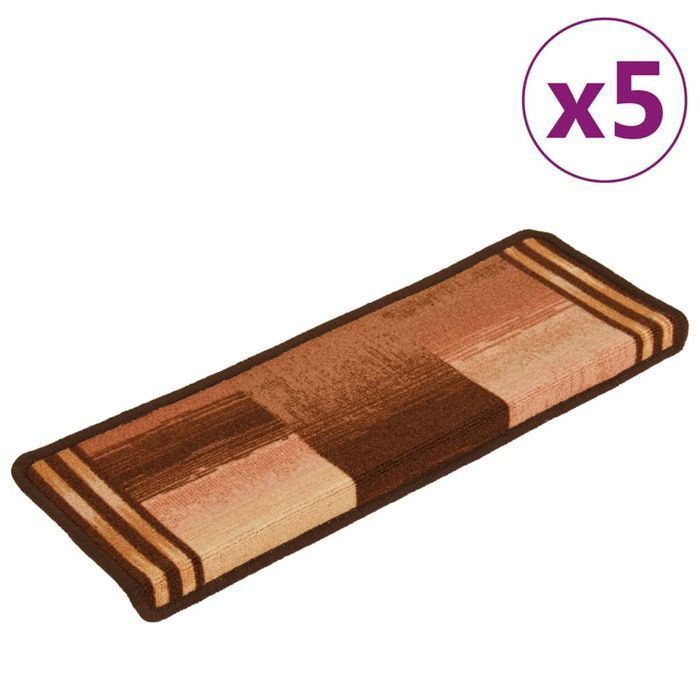 Vidaxl Samoprzylepne Nakładki Na Schody, 5 Szt., 65X21X4 Cm, Brązowe