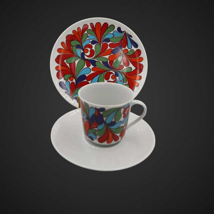 Trio porcelanowe Winterling z kolorowym motywem roślinnym b5/110950