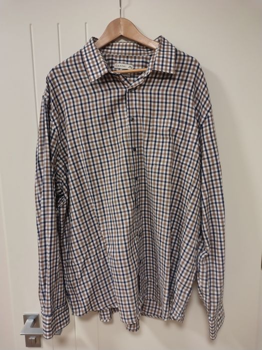 Koszula męska w kratkę z długim rękawem C&A CANDA 3XL Regular fit