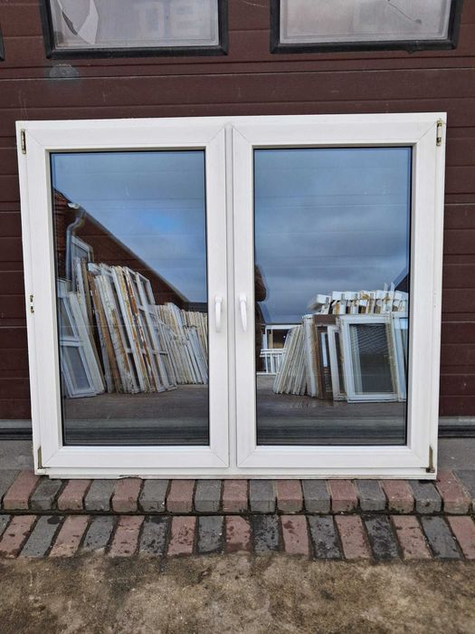 Okno pcv 164x141 okna dwuskrzydłowe Niemieckie używane DOWÓZ CAŁY KRAJ