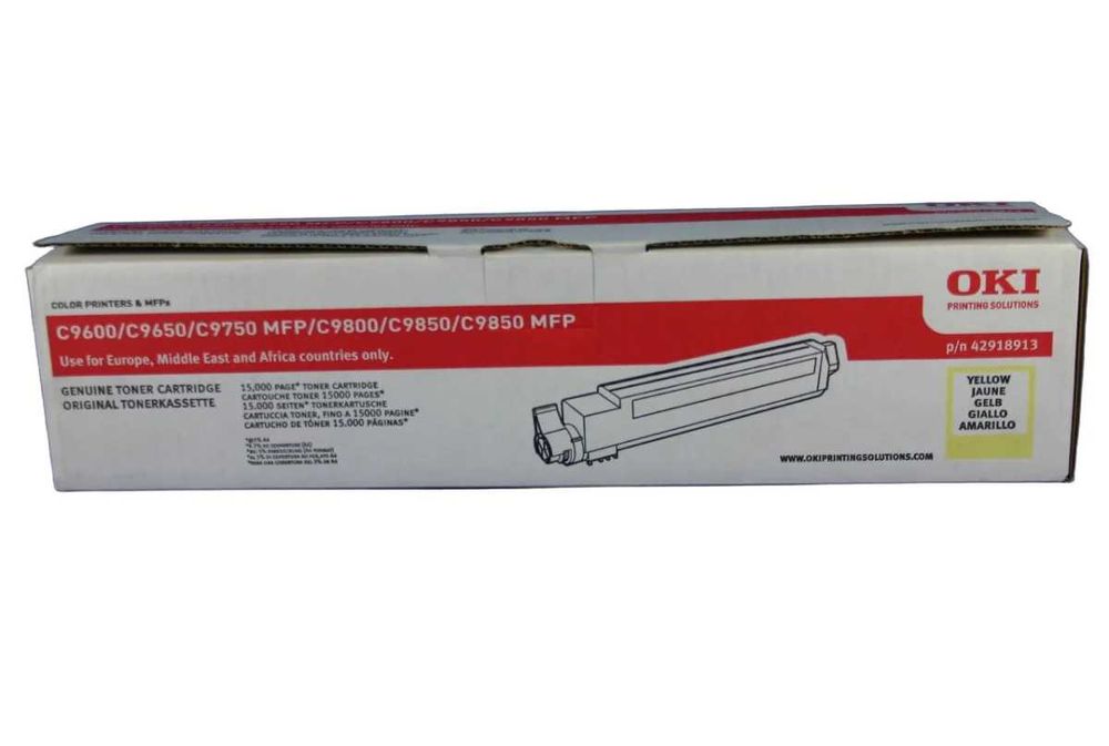 Toner OKI Amarelo C9600, C9650, C9800, C9850 - Novo e Selado