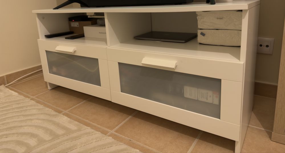 Móvel TV, branco, 120x41x53 cm