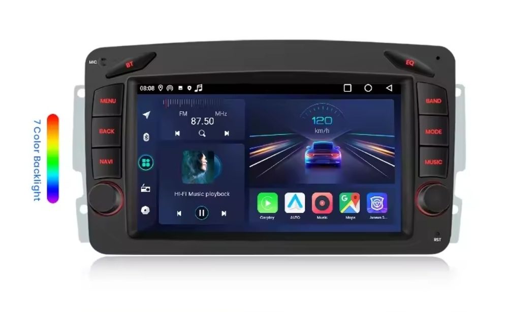 Rádio Android gps Bluetooth Mercedes Benz w203 w209 w210 clk 208 slk