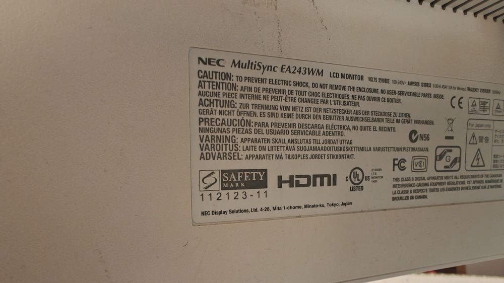 Monitor komputerowy 24" NEC EA243WM pivot
