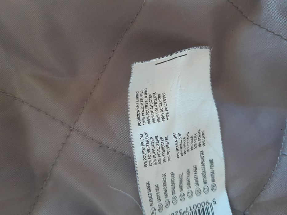 Płaszcz z wełną jasny beż