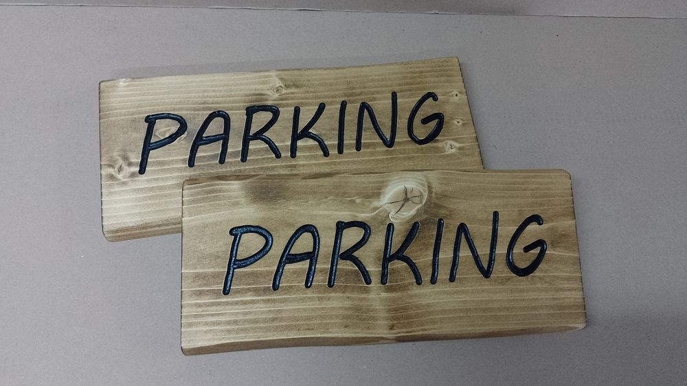 PARKING szyld drewniany tabliczka informacyjna znak deska grawer