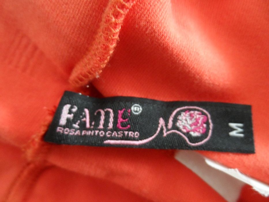 Leggings 100% algodão, marca portuguesa « FAME » cor laranja