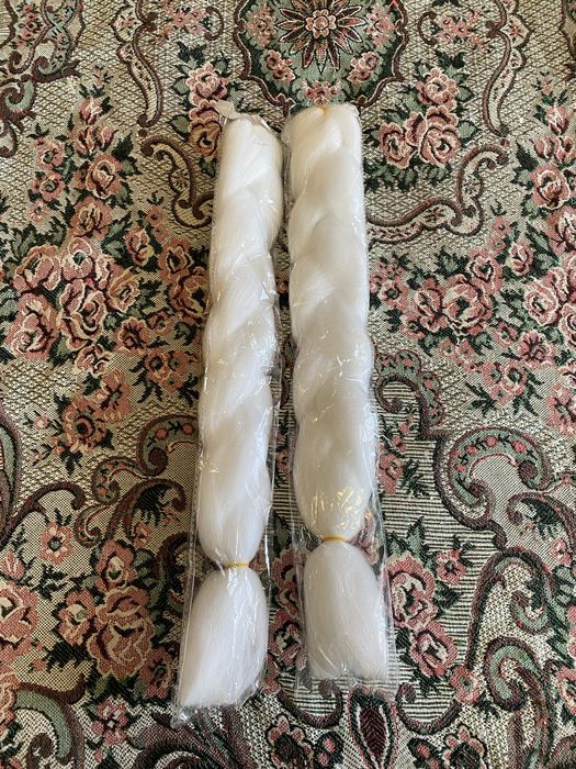 Канекалон білий білосніжний 60 см