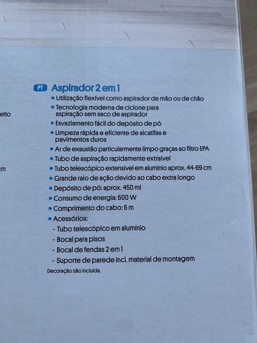 Aspirador 2 em 1 600 Watt