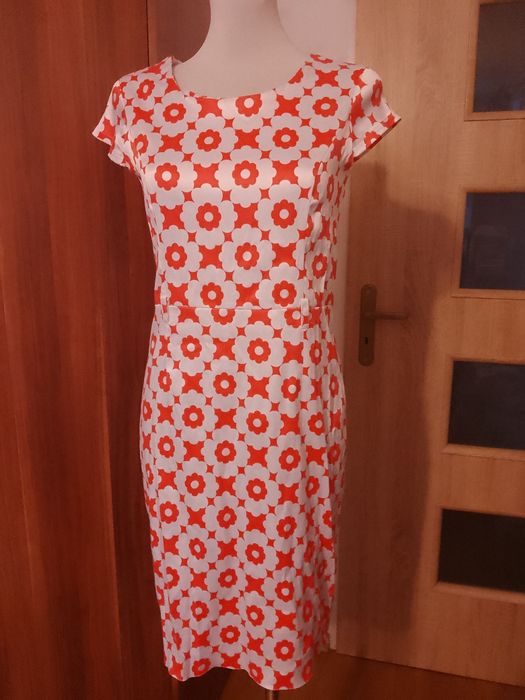 Sukienka czerwono - biała