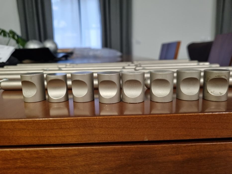 Puxadores aço inoxidável   escovado prateado incluí