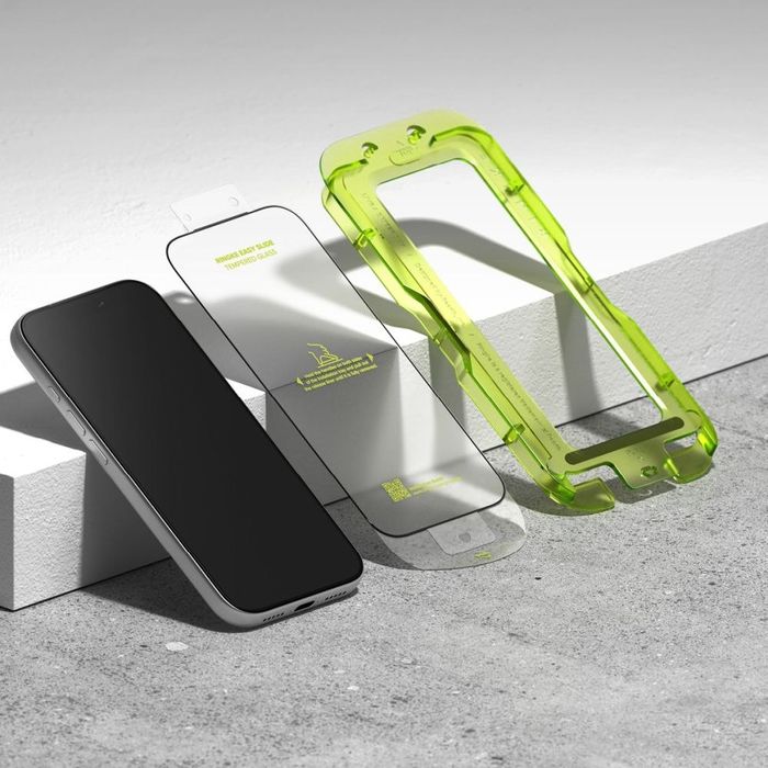 Szkło Hartowane z Aplikatorem Ringke Easy Slide (2-Pack) do iPhone 17 Pro Max / 18 Pro Max - Czarne Ramki (Black)