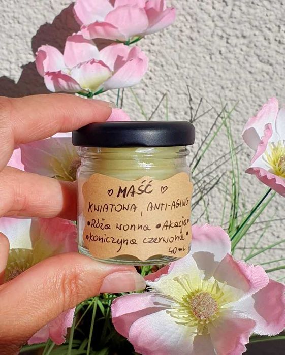 Maść kwiatowa roza akacja koniczyna silnie regeneruje uelastycznia 40 ml krem wosk pszczeli wit e