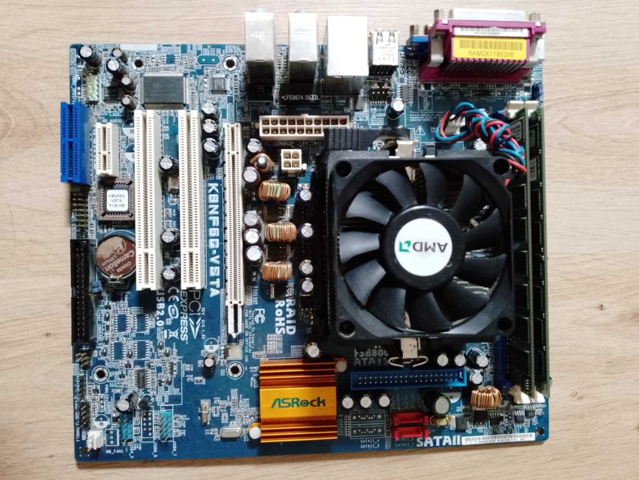 Мат плата Asrock K8NF6G + sempron 2800+ + 512mb DDR1 (266)