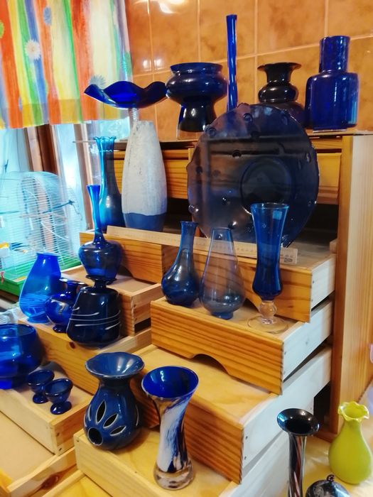 Интерьерные вазы для вашего дома. Синее стекло. Опал. Винтаж