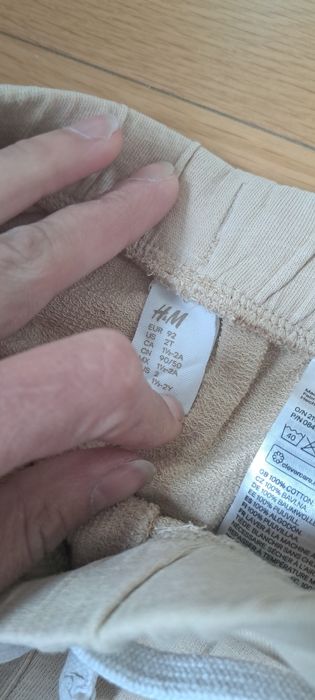 Spodnie, dresy, Hm, jednokolorowe, 92, 98 niebieskie beżowe bawełniane