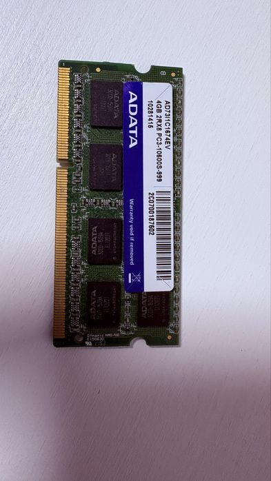 Pamięć RAM SODIMM ADATA 4GB DDR3 PC3-10600S 1333MHz do laptopa