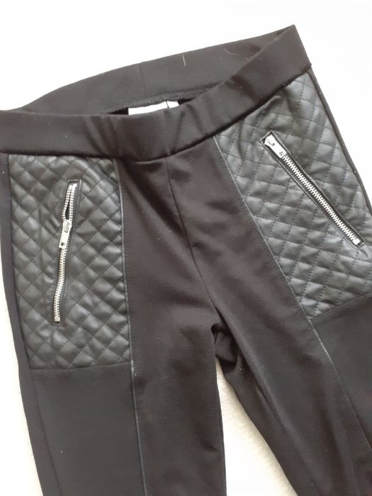 Eleganckie spodnie , skóra skórzane zamki S