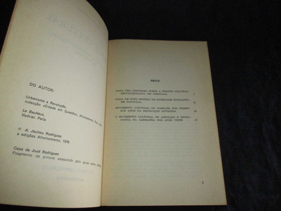 Livro Frente Cultural Estudos para a revolução cultural em Portugal