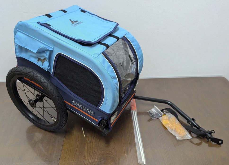 Hafenbande Przyczepka Rowerowa Cabby S dla Psa do 20kg z dwoma sprzęgami 116x52x61cm - Po Zwrocie
