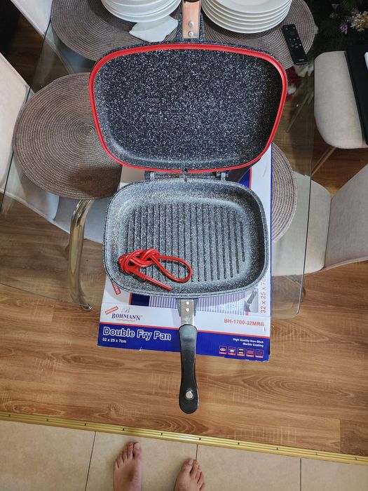 Сковорода -гриль двухсторонняя . Bohmann Tigaie Dubla -BH-1700-32 MRB