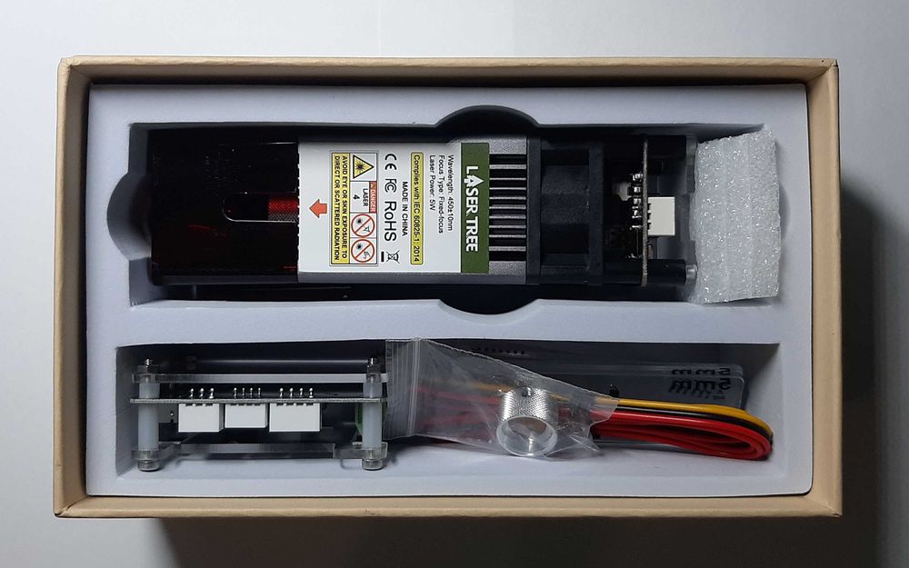 Лазерный модуль 40Вт, 450нм, с фиксированным фокусом 45мм