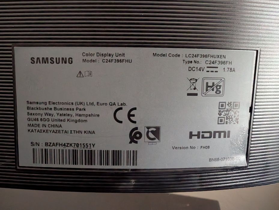 Monitor Samsung 24" C24F396FH
