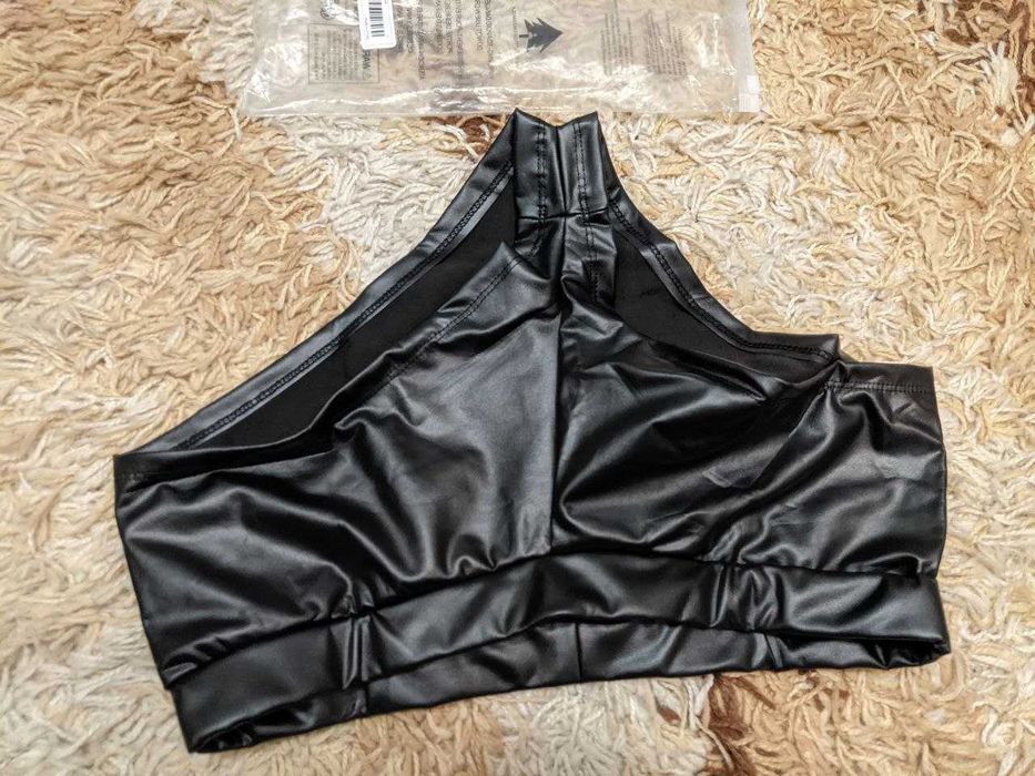 Шорты - трусики Латекс лаковая кожа Чорні лакові шкіряні шорти S-L