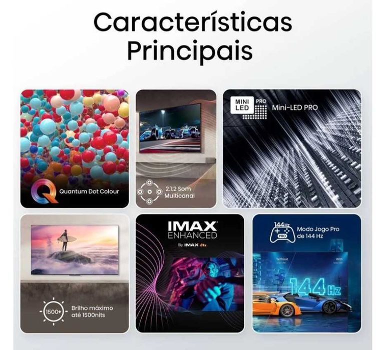 TV HISENSE 55U8KQ - Mini LED - ULED 4K - 55'' - 139 cm 4 anos garantia