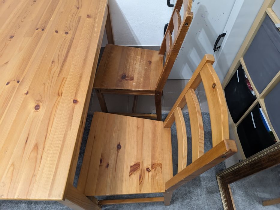 Stół + 4 krzesła Ikea drewniane JOKKMOK