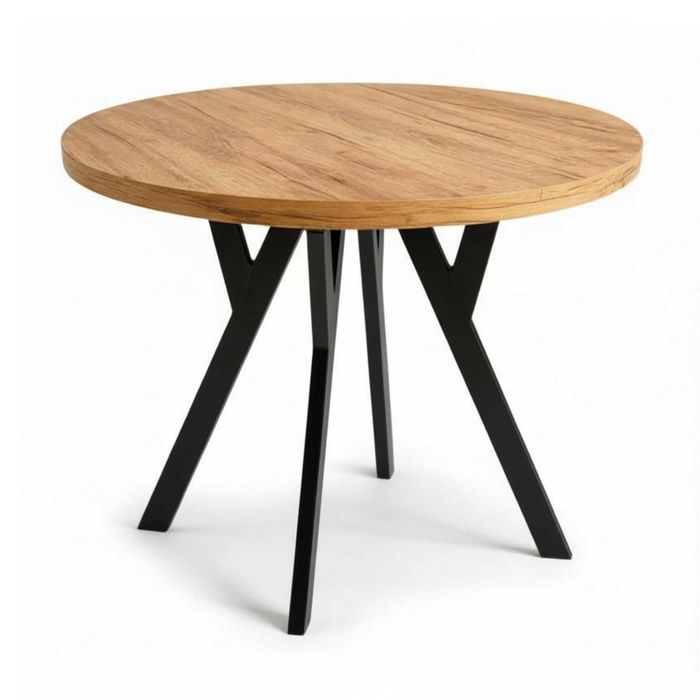 stół okrągły rozkładany 100/200 LOFT noga Y|SALON|JADALNIA|KUCHNIA