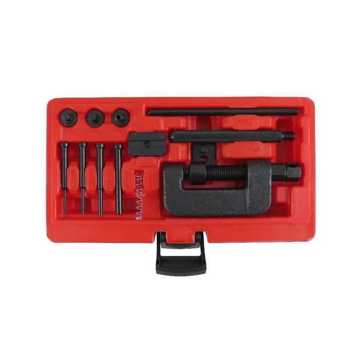 Kit ferramentas rebitar corrente 13 peças com estojo