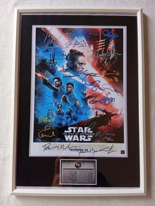 Moldura Filme Star Wars The Rise Of Skywalker com Autógrafos (A4)