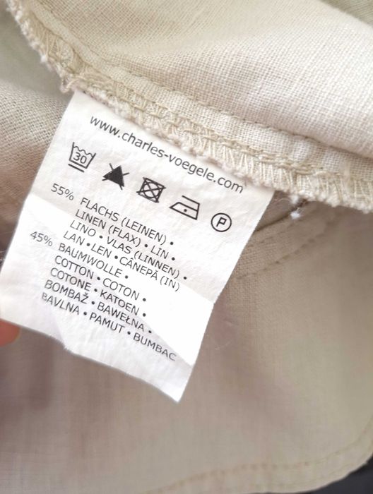 Damska Marynarkowy Płaszczyk Jasnobeżowy Kremowy Lniany Biaggini 3XL