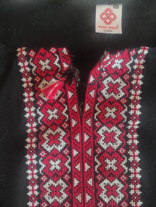 Вишиванка жіноча чорна розмір XXL стрейч