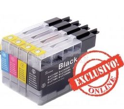 Conjunto 4 Tinteiros Brother Compatíveis LC1220 / LC1240