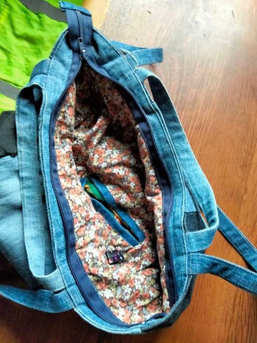 Torba jeansowa z podszewką.