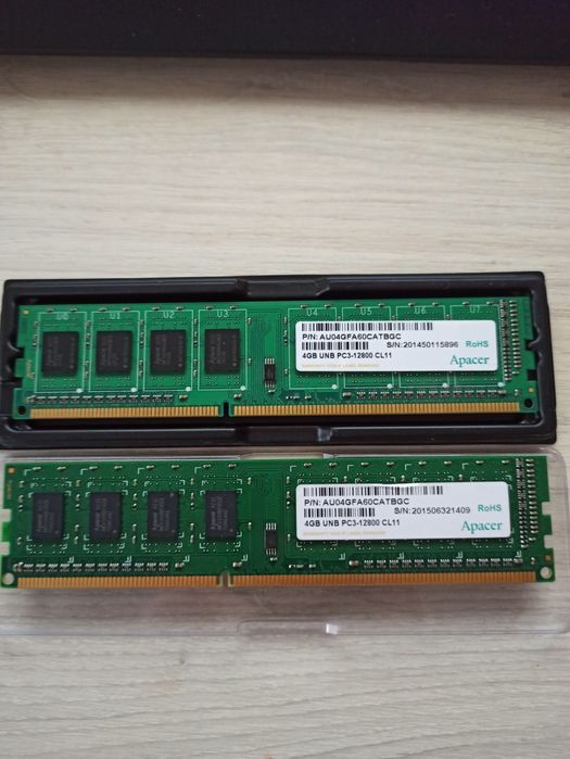 Apacer 2 плашки по 4gb ddr3 (8gb total)