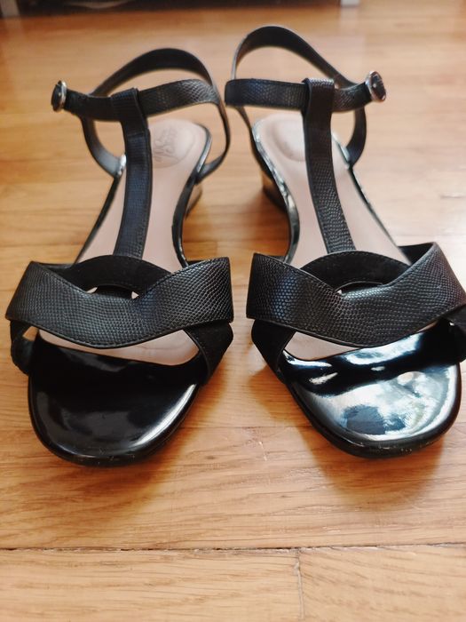 Sandały, Debenhams, 8/41, czarne, Good for the sole, wkładka 26,5 cm