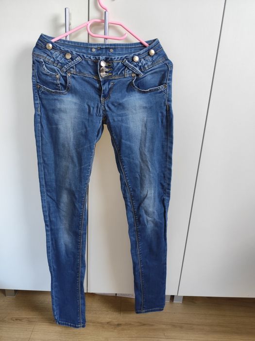 Skinny spodnie jeansowe damskie M